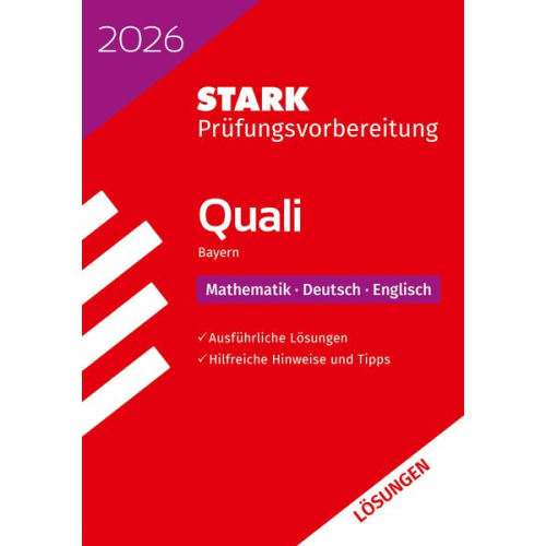 STARK Lösungen zu Mathematik, Deutsch, Englisch 9. Klasse - Quali Mittelschule 2026 Bayern - Prüfungsvorbereitung