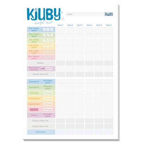 Spiele-Block Kjuby - Würfel mal! A5