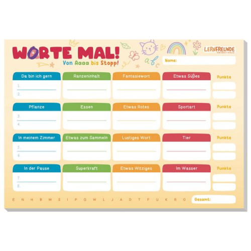 Spiele-Block Worte mal - Von Aaa bis Stopp A5