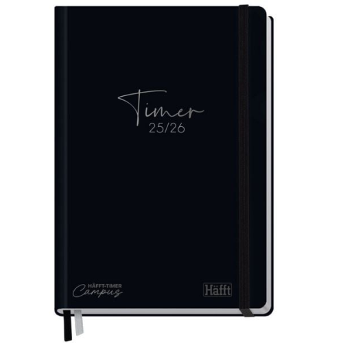 Häfft-Timer Campus 25/26 A5 - Studentenkalender EM [Black Edition]