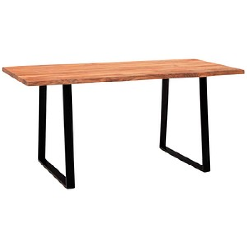 WOHNLING Esstisch akazie rechteckig, Trapez-Gestell schwarz, 140,0 x 80,0 x 76,0 cm