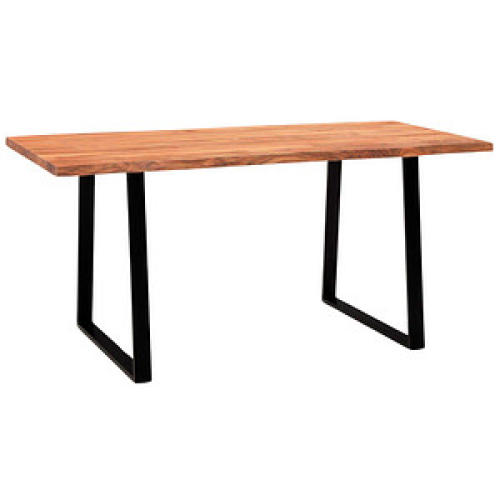 WOHNLING Esstisch akazie rechteckig, Trapez-Gestell schwarz, 160,0 x 80,0 x 76,0 cm