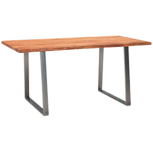 WOHNLING Esstisch akazie rechteckig, Trapez-Gestell chrom, 140,0 x 80,0 x 76,0 cm