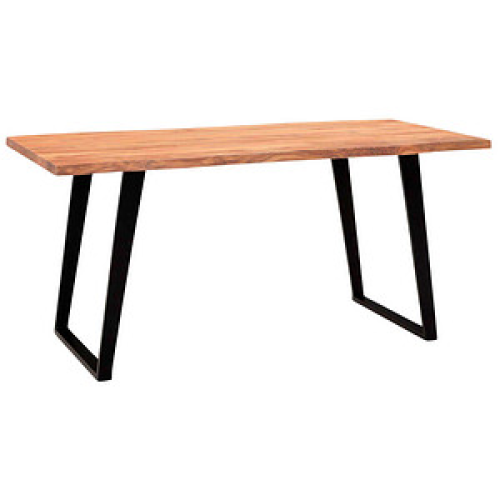 WOHNLING Esstisch akazie rechteckig, U-Fuß-Gestell schwarz, 200,0 x 100,0 x 76,0 cm