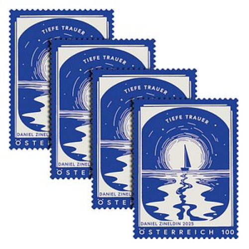 Porto NEU ab 01.05.2025: Österreichische Post 1,00 € Briefmarken "Trauerkarte" selbstklebend, 4 St.