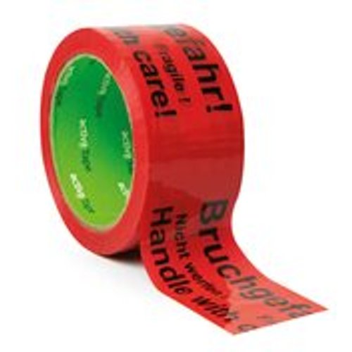 Warnband Klebeband 48mmx66m activaTape Low Noise rot mit Aufdruck Bruchgefahr