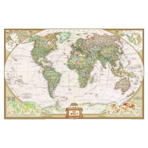 National Geographic Weltkarte als Poster in Deutsch, ca. 88x58cm