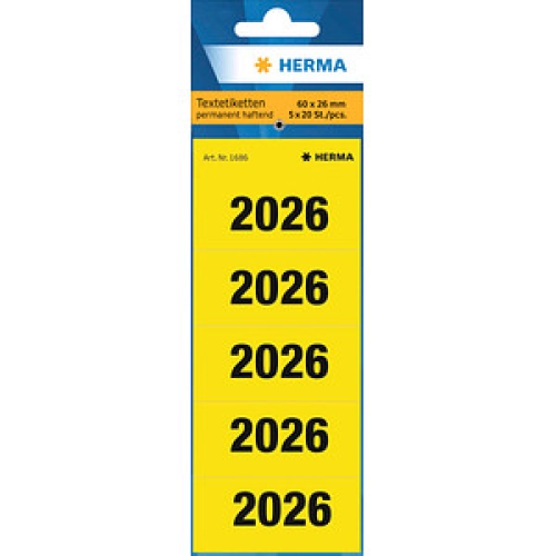 100 HERMA Inhaltsschilder 2025 gelb