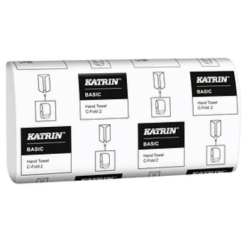 KATRIN Papierhandtücher 344951 Basic C-fold 2 Lagen-Falzung 2-lagig 3.000 Tücher