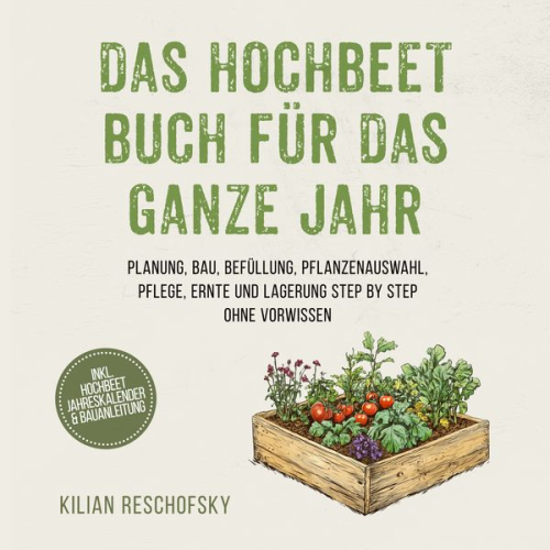 Kilian Reschofsky - Das Hochbeet Buch für das ganze Jahr: Planung, Bau, Befüllung, Pflanzenauswahl, Pflege, Ernte und Lagerung Step by Step ohne Vorwissen - inkl. Hochbeet Jahreskalender & Bauanleitung
