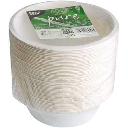 50 PAPSTAR Zuckerrohr-Schalen pure Ø 15,5 cm