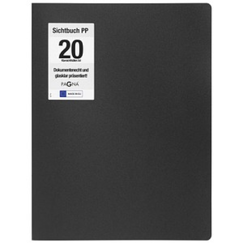 PAGNA Office Sichtbuch DIN A4, 20 Hüllen schwarz