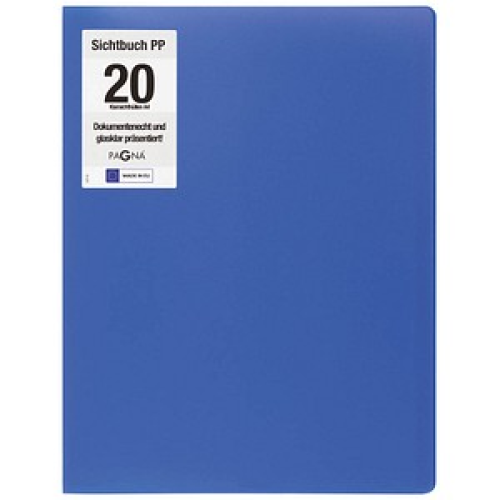 PAGNA Office Sichtbuch DIN A4, 20 Hüllen blau