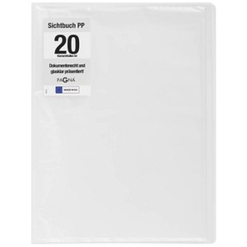 PAGNA Office Sichtbuch DIN A4, 20 Hüllen transparent