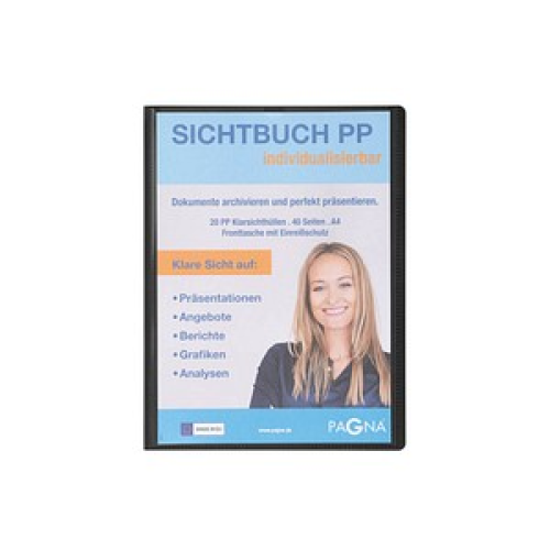 PAGNA Office Sichtbuch DIN A4, 20 Hüllen schwarz