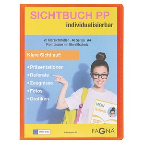 PAGNA School Sichtbuch DIN A4, 20 Hüllen orange