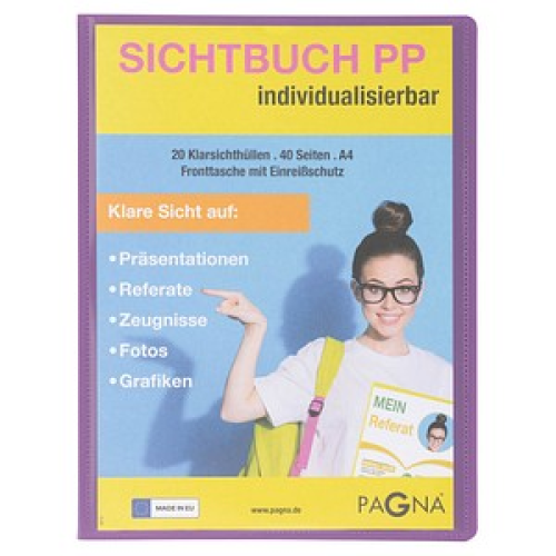 PAGNA School Sichtbuch DIN A4, 20 Hüllen lila