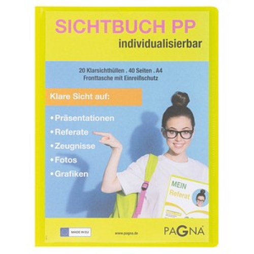 PAGNA School Sichtbuch DIN A4, 20 Hüllen lindgrün