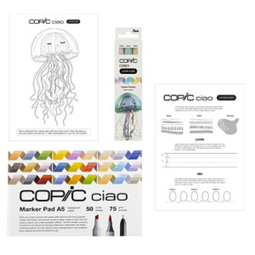 COPIC® Ciao 2D Pastel Palette Starter Layoutmarker-Set farbsortiert 1,0 + 6,0 mm, 1 Set