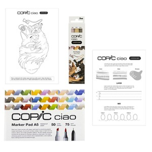 COPIC® Ciao 2D Pet Palette Starter Layoutmarker-Set farbsortiert 1,0 + 6,0 mm, 1 Set