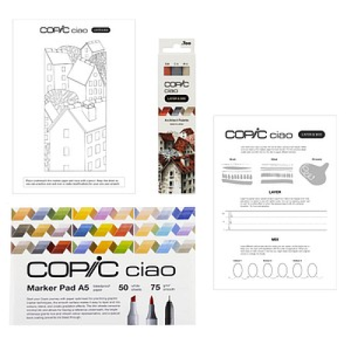 COPIC® Ciao 3D Architect Palette Starter Layoutmarker-Set farbsortiert 1,0 + 6,0 mm, 1 Set
