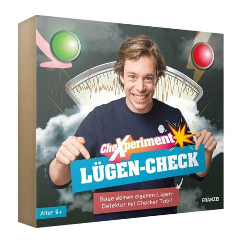 Franzis 504118 - CheXperiment Lügen-Check, Lügendetektor-Bausatz mit Checker Tobi