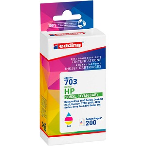 edding EDD-703  color Druckerpatrone kompatibel zu HP 305XL (3YM63AE)