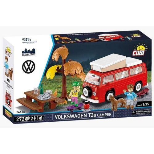 COBI Action Town 24616 - Volkswagen T2a Camper, Maßstab 1:35, 272 Klemmbausteine/3 Figuren