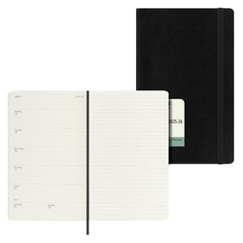 MOLESKINE Buchkalender Wochenkalender Juli 2025 - Dezember 2026 schwarz