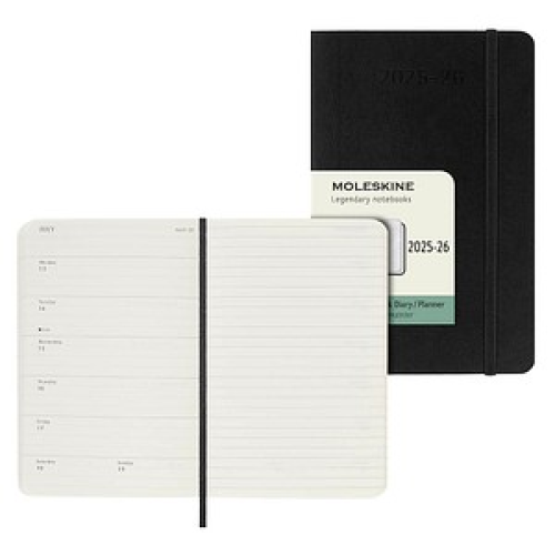 MOLESKINE Buchkalender Wochenkalender Juli 2025 - Dezember 2026 schwarz