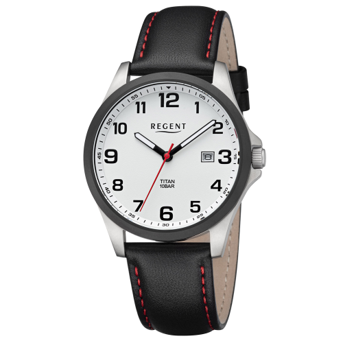 Regent 11190208 Herrenuhr Titan mit Leuchtzifferblatt