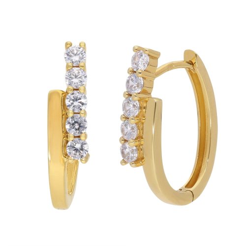 GLIZZ GL8355 Damen-Ohrringe 333 Gold Klapp-Creolen Mit Zirkonias