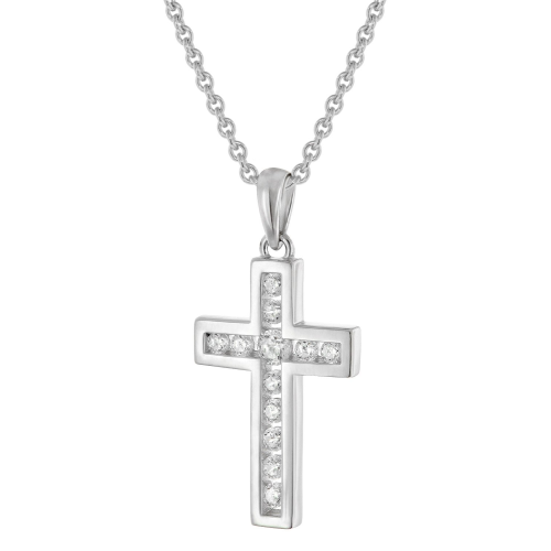 trendor 28406 Damen-Halskette Mit Kreuz 925 Silber Rhodiniert