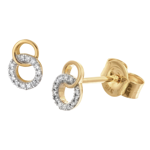 GLIZZ GL8636 Damen-Ohrstecker Diamant Ohrringe Gold 333/8K