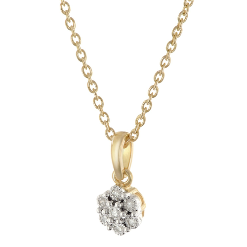 GLIZZ GL8645 Damen-Halskette mit Diamant-Anhänger Blüte Gold 333/8K