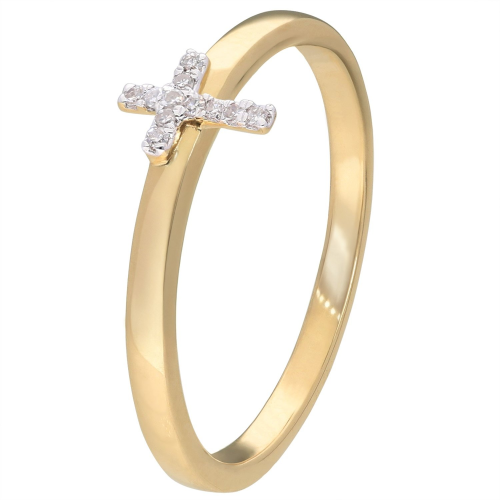 GLIZZ GL8660 Damen Diamant-Ring Kreuz Gold 333/8K