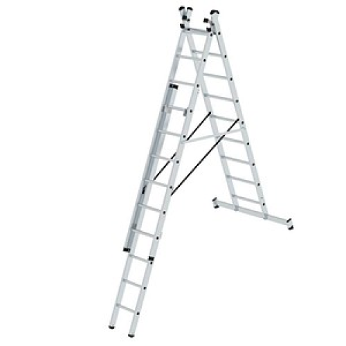 MUNK Vielzweckleiter 11108 alu 3x 9 Sprossen, H: 671,0 cm