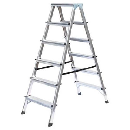 MUNK Klapptritt 11166 alu 2x 6 Stufen, H: 129,0 cm