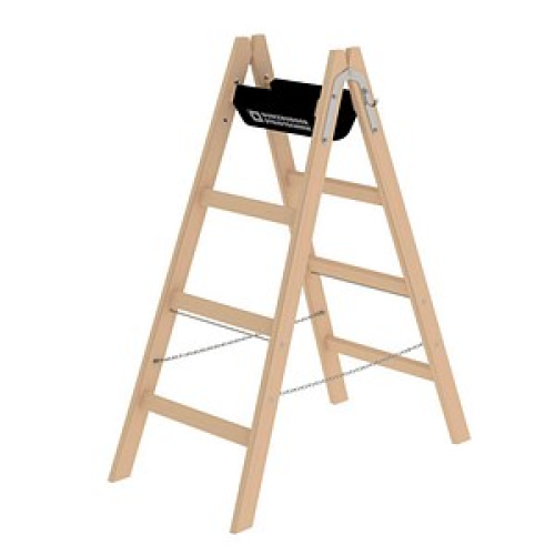 MUNK Gelenkleiter 33208 natur 2x 4 Sprossen, H: 123,0 cm