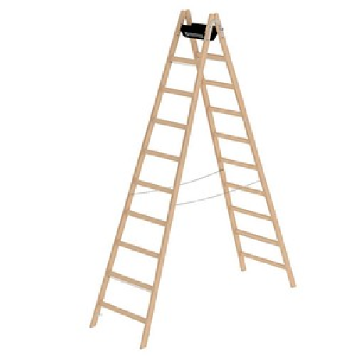 MUNK Gelenkleiter 33220 natur 2x 10 Sprossen, H: 291,0 cm