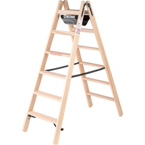 MUNK Gelenkleiter 33812 natur 2x 6 Sprossen, H: 180,0 cm