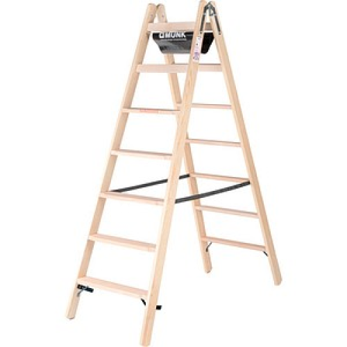 MUNK Gelenkleiter 33814 natur 2x 7 Sprossen, H: 189,0 cm