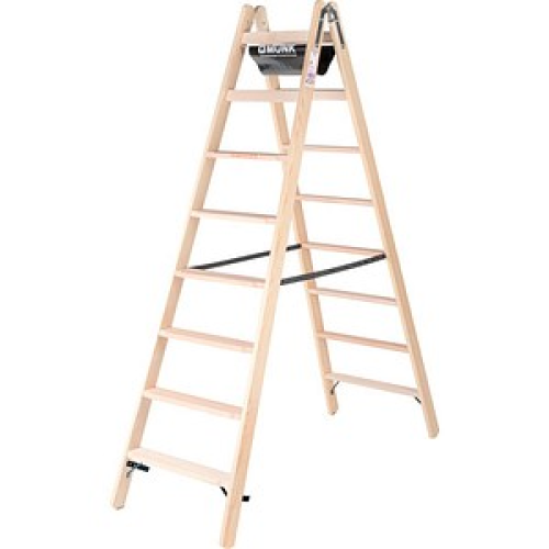 MUNK Gelenkleiter 33816 natur 2x 8 Sprossen, H: 236,0 cm