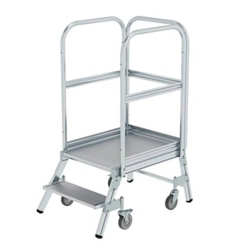 MUNK Podestleiter 50102 fahrbar alu 2 Stufen, H: 148,0 cm