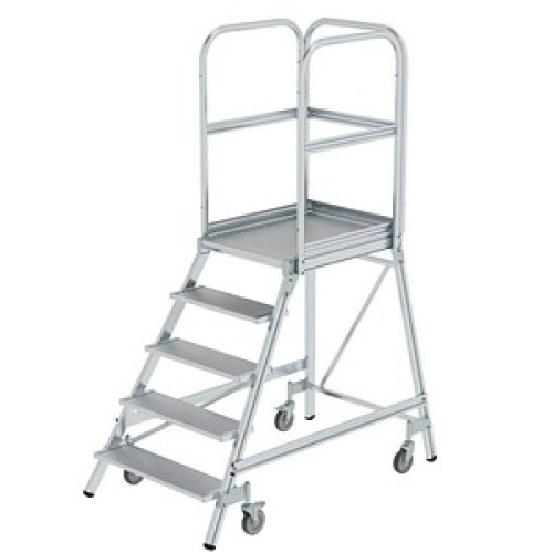 MUNK Podestleiter 50105 fahrbar alu 5 Stufen, H: 220,0 cm