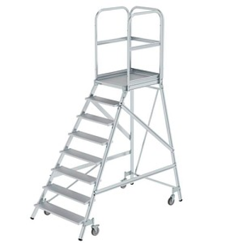 MUNK Podestleiter 50108 fahrbar alu 8 Stufen, H: 292,0 cm