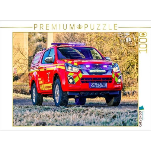CALVENDO Puzzle VRW / Isuzu D Max 1.9 4WD / Feuerwehr Schwarza | 1000 Teile Lege-Größe 64x48cm Foto-Puzzle für glückliche Stunden