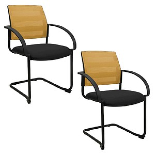 2 Topstar Besucherstühle AIRWORK MEETING 20 BB400BMT0CX9 ocker, schwarz Stoff