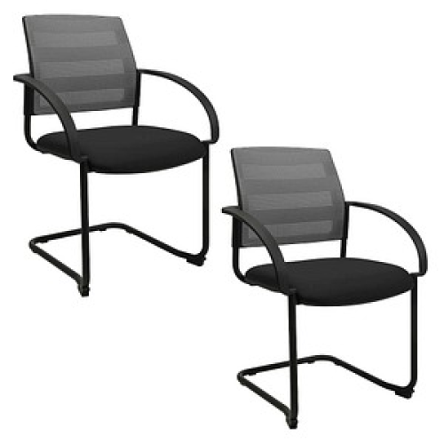 2 Topstar Besucherstühle AIRWORK MEETING 20 BB400BMT0CX3 grau, schwarz Stoff