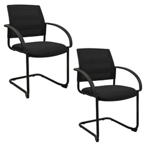2 Topstar Besucherstühle AIRWORK MEETING 20 BB400BMT0CX0 schwarz Stoff
